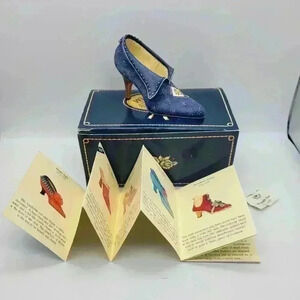 CIRCA 1993 Willow Hall Age Elegance Midnight Star Mini-Shoe High Heel Blue Boxed